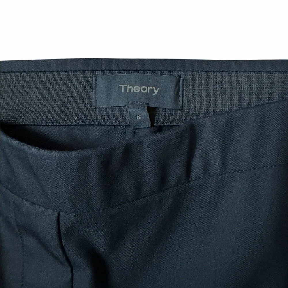 Theory High-Waist Pull-On Black Ankle Pants Minimal Chic Tailored Fit 8